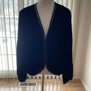 Black Mikabe velvet jacket with sequin edging (size tag removed)